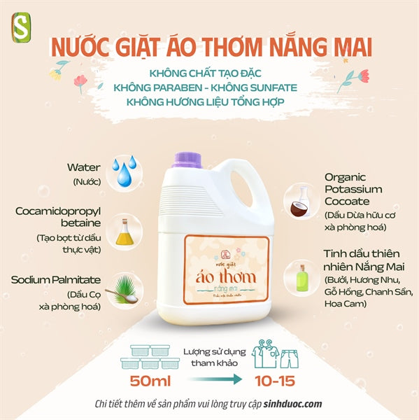 Nước giặt áo thơm - Nắng mai 3,8 lít